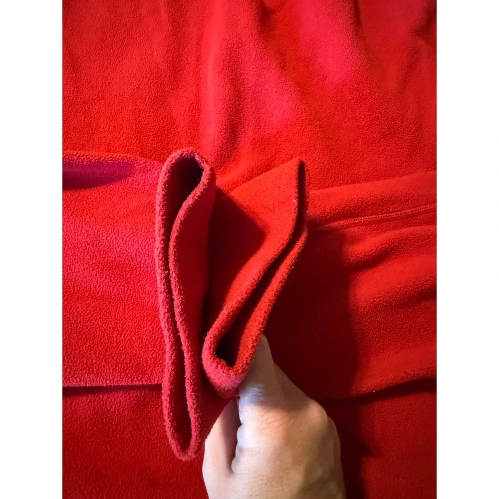 VTG Polo Ralph Lauren Mens XL Red Polartec Fleece 1/4 Zip 2006 Ski Patch Red